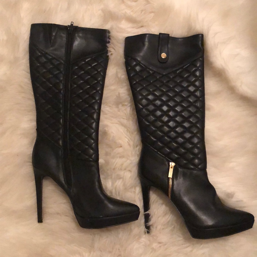 Liliana tall black heel leather boots 🔥 size 10